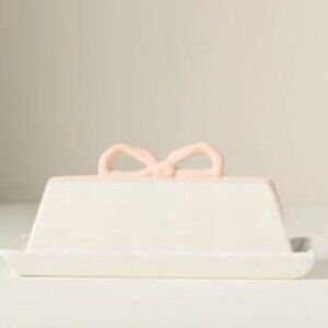 Put a Bow on it--vintage inspired butter dish in PINK by Anthropologie